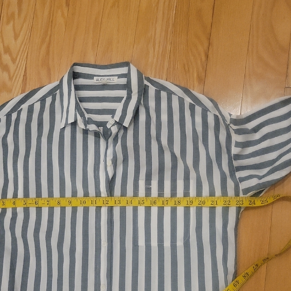 Alex Mill Kerry Positano Striped Button-Up Long Shirt Dress - Picture 15 of 16